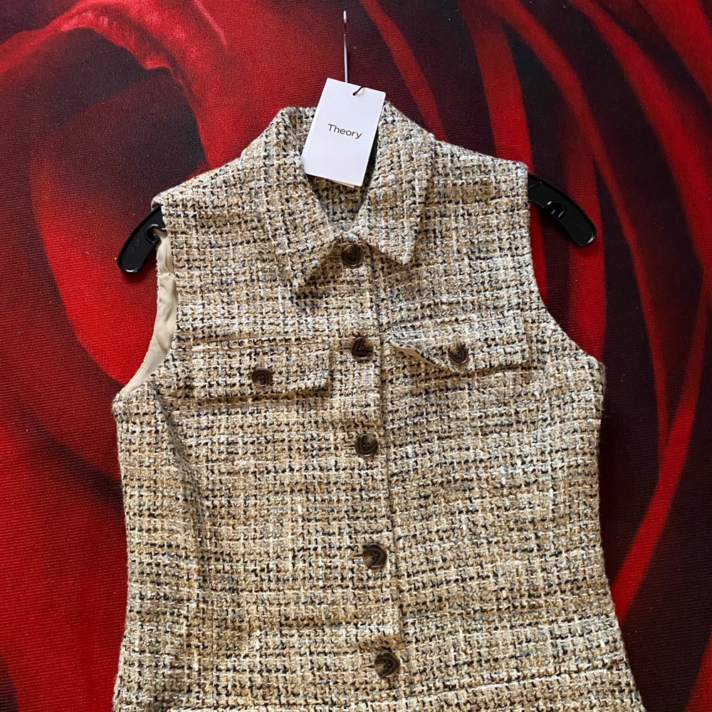 Theory Tweed Sleeveless Military Minidress | NWT | Size 4 - Picture 8 of 8